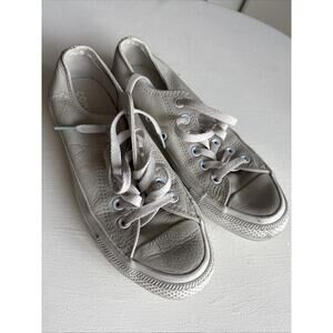 Converse Low Top Grey Iridescent Leather Sneakers 7